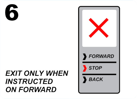 Exit when instructed Exit when instructed